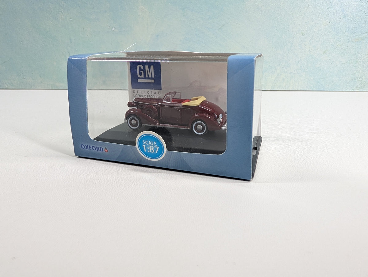 USED Oxford Diecast 87BS36003 HO Scale Buick Special Convertible Coupe 1936 Cardinal/Maroon