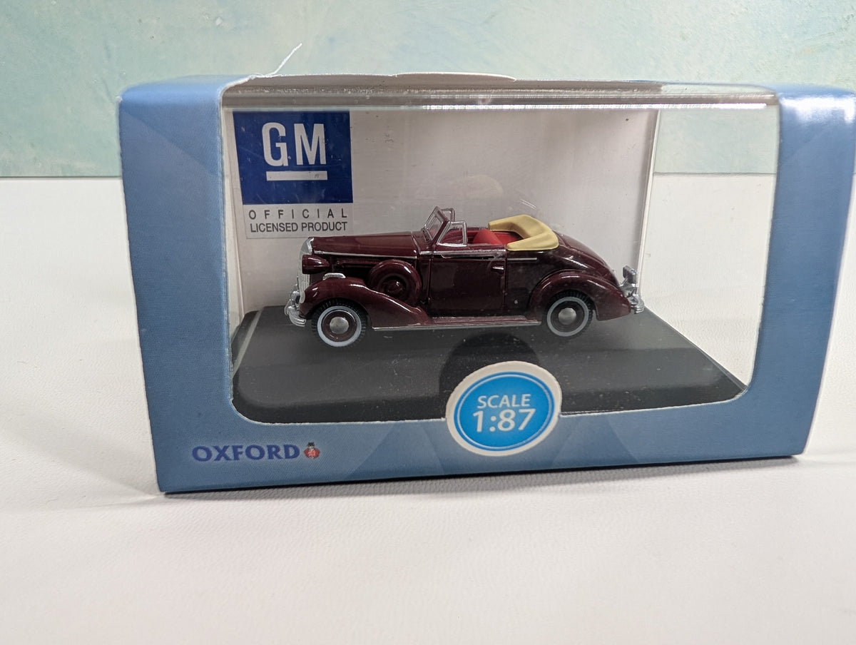 USED Oxford Diecast 87BS36003 HO Scale Buick Special Convertible Coupe 1936 Cardinal/Maroon