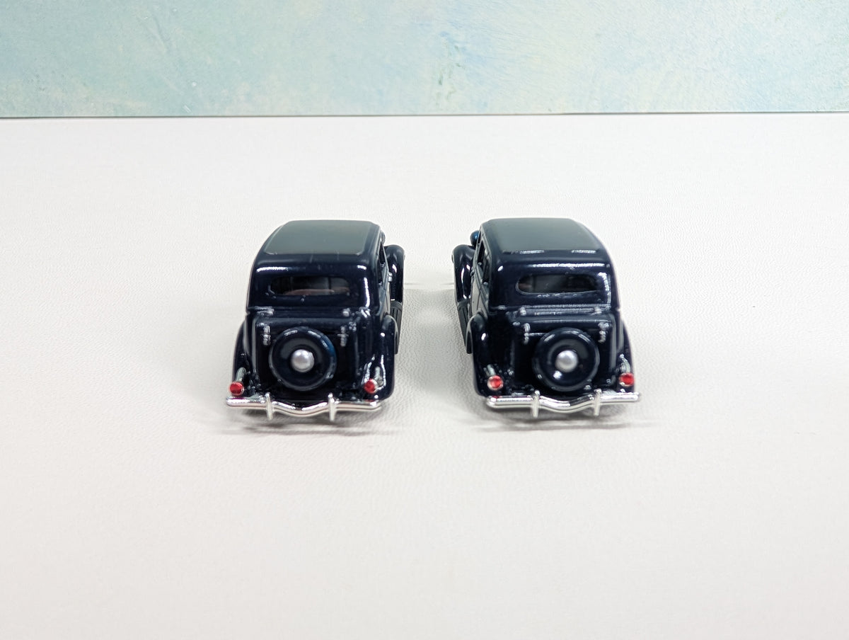 USED Classic Metal Works HO Scale '36 Ford ForDor, Dark Navy Blue (2 pcs)