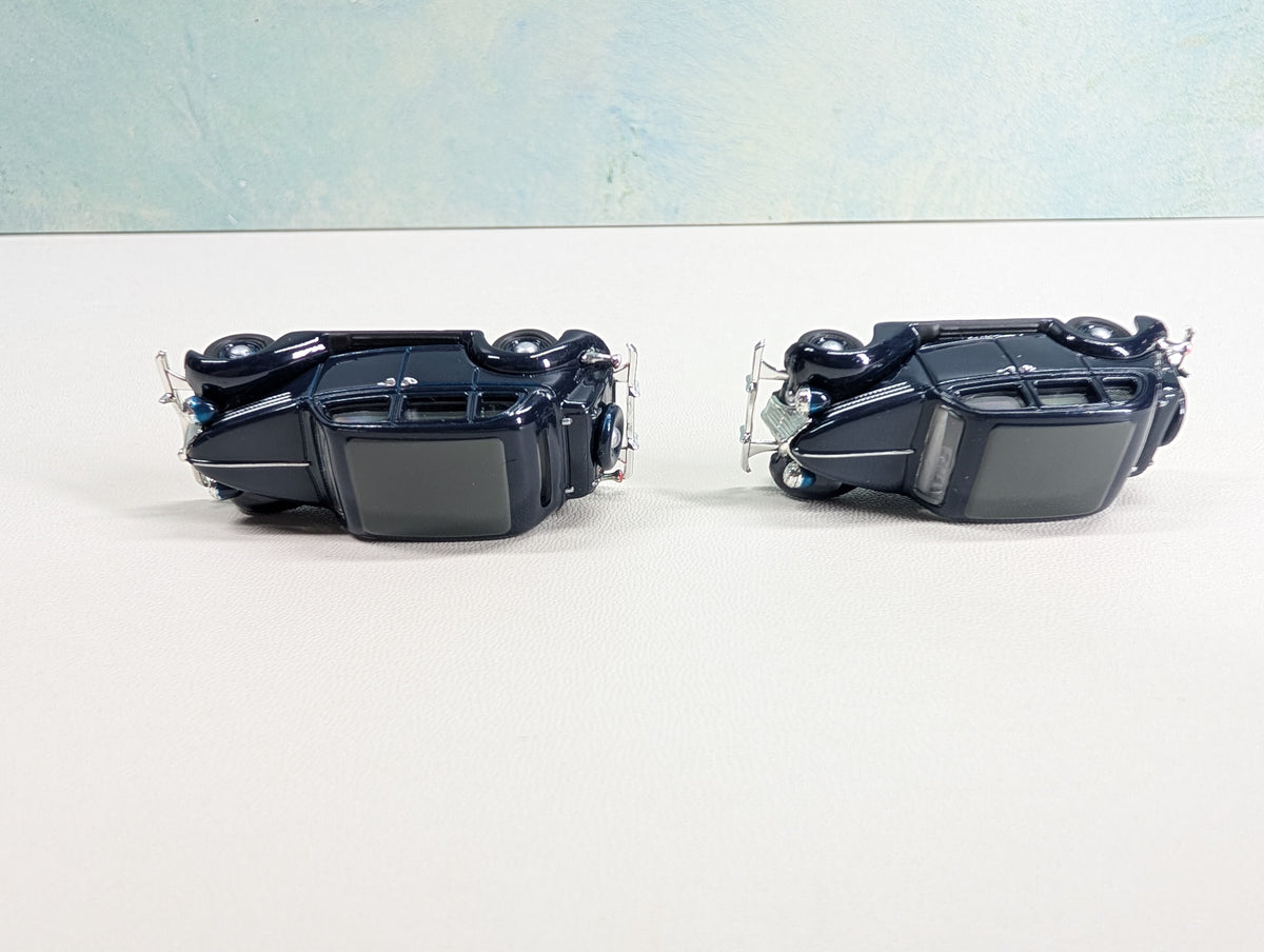 USED Classic Metal Works HO Scale '36 Ford ForDor, Dark Navy Blue (2 pcs)