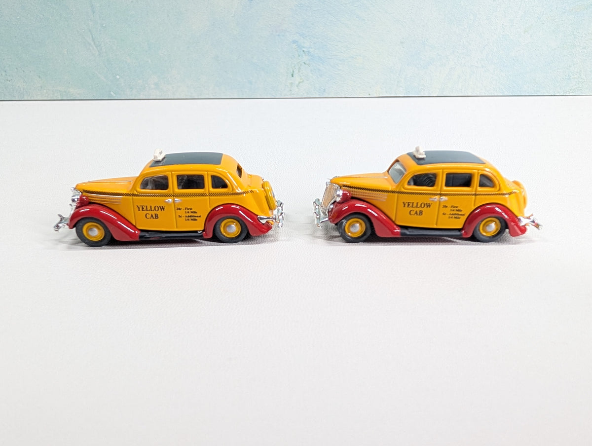 USED Classic Metal Works HO Scale '36 Ford ForDor, Yellow Cab (2 pcs)