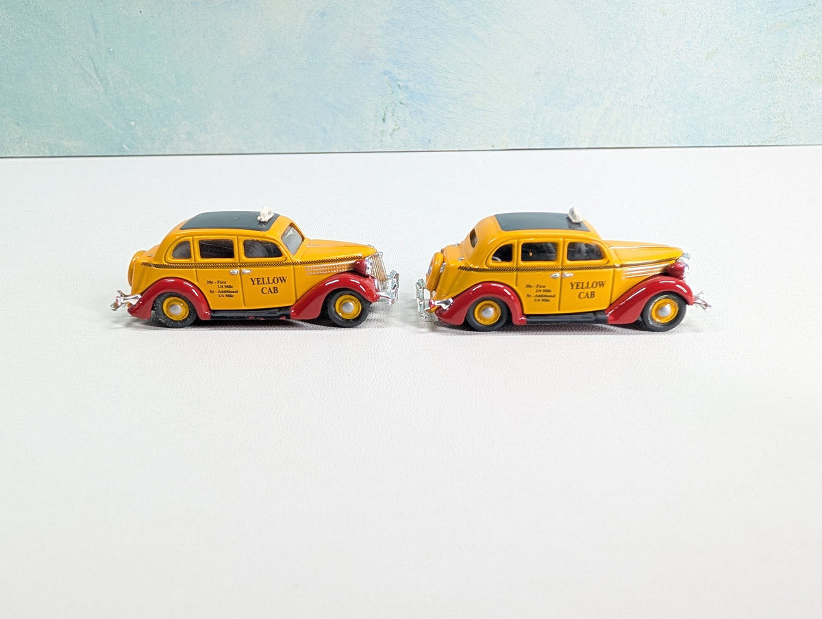USED Classic Metal Works HO Scale '36 Ford ForDor, Yellow Cab (2 pcs)