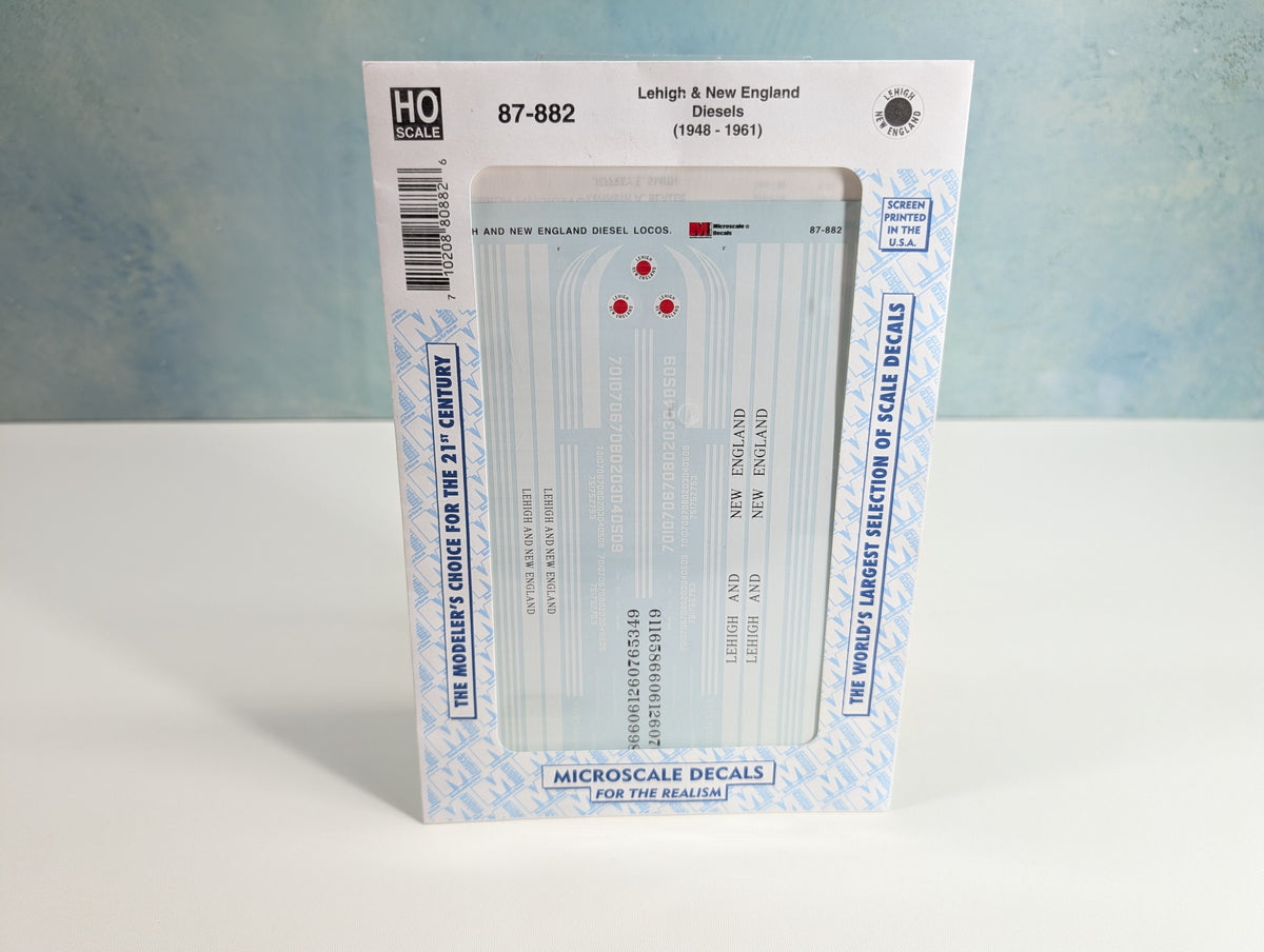 USED MICROSCALE 87-882 HO Scale Lehigh & New England Diesels 1948-61 Decals