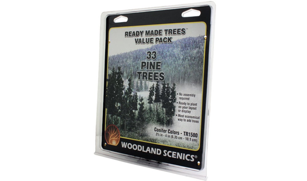 Woodland Scenics 1580 Multi Scale Pine Trees, Conifer Colors Value Pack (33 pcs)