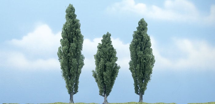 Woodland Scenics TR1611 MULTI Scale Premium 4.5", 3.5", 4" Poplar Trees (3 pcs)