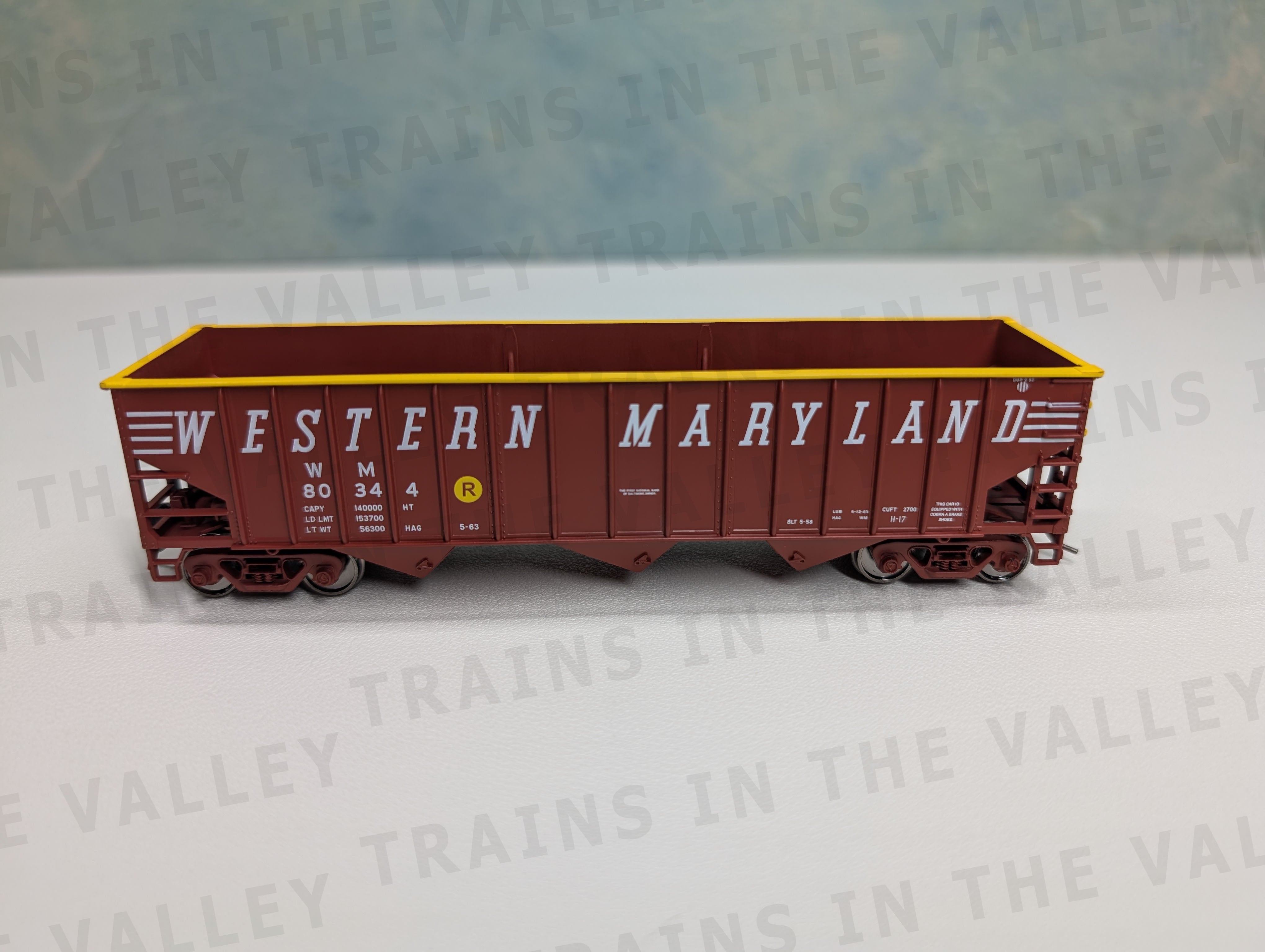 Bowser 43494 HO Scale 70 Ton 14 Panel Hopper Western Maryland WM #80358