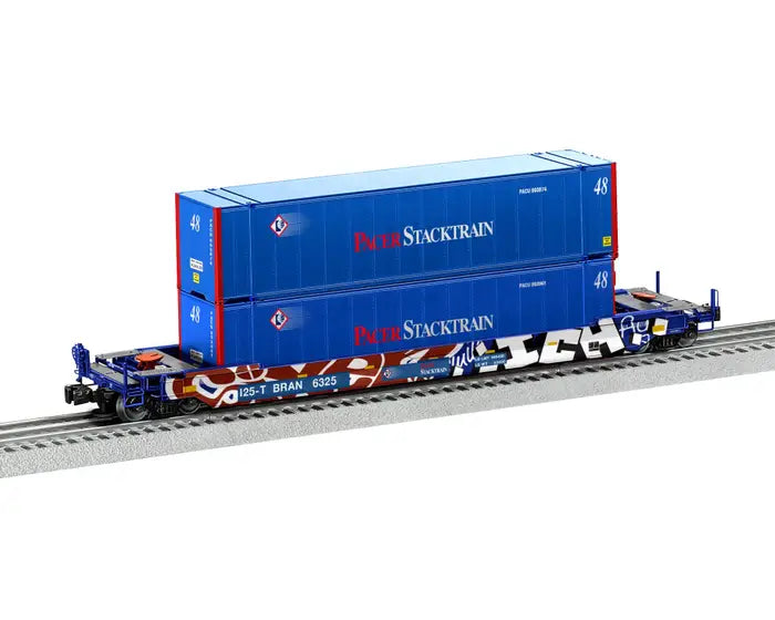 Lionel 2226622 O, Husky Stack w/ Graffiti & Containers, Pacer Stacktrain BRAN #6325