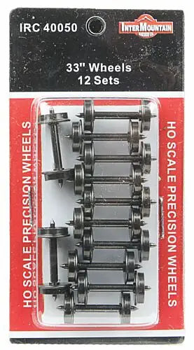 Intermountain 40050 HO Scale 33" All Brass Insulated Wheel Sets (12 pcs)