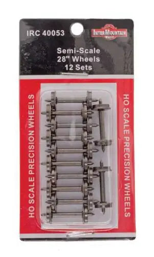 Intermountain 40053 HO Scale 28" Semi-Scale All Brass Insulated Wheel Sets (12 pcs)