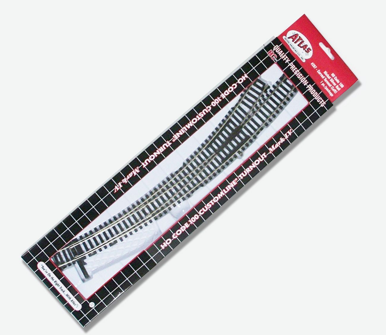 Atlas 287 HO Scale Mark IV Curved Turnout LH Code 100 Nickel Silver CustomLine
