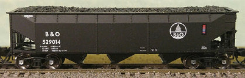 Bluford Shops 73893 N Scale, 3-Bay Offset Side Hopper, Baltimore and Ohio 3 Pack, Post 1970
