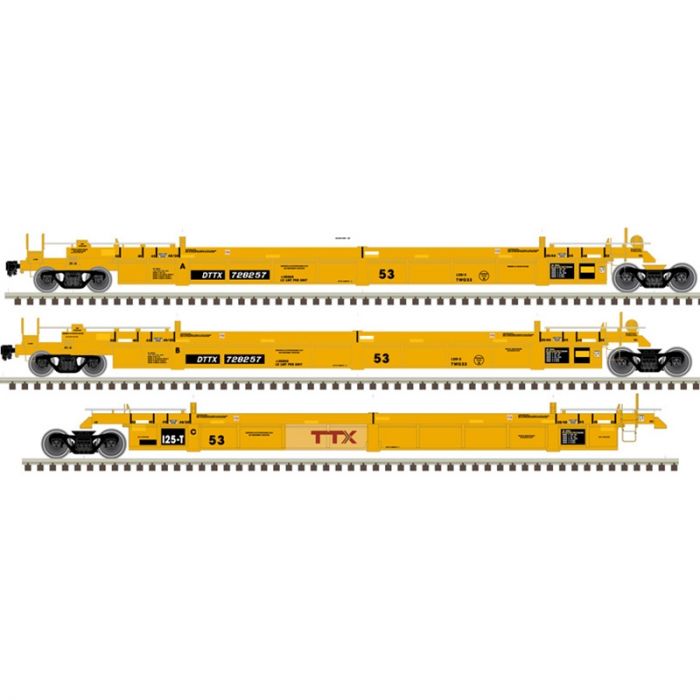 Atlas Master 20006631 HO Scale, Thrall 53' Articulated Well Car Set, TTX DTTX #728576, Forward Thinking Large Logo
