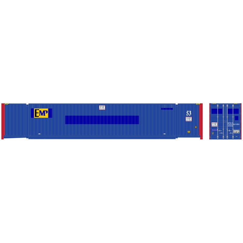 Atlas 20006666 HO Scale, 53' Jindo Container, EMP EX-PACER SET #2 203501, 203512, 203544 (BLUE/YELLOW/RED)