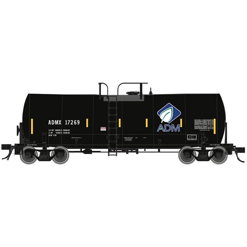 Atlas Master 20007220 HO Scale, Trinity 17,600 Gallon Corn Syrup Tank Car, Archer Daniels Midland ADMX #17286, w/ Stripes