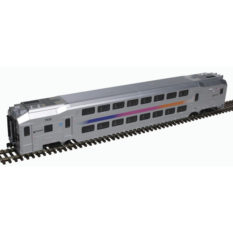 Atlas Master 10004448 HO Scale Modern Commuter Train Set ALP-45DP Locomotive w/ 2 Cars New Jersey Transit #4505 Gold ESU LokSound 5