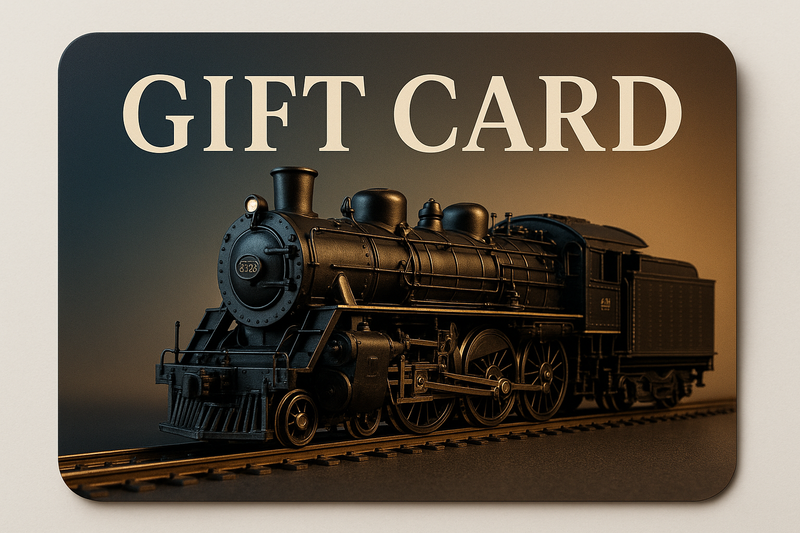 i want this image to say "gift card" i want it to look like a gift card promotional image with maybe a train on it