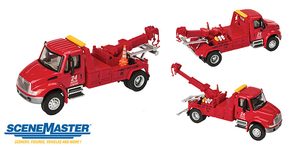 Walthers 949-11531 HO Scale International 4300 Tow Truck - Assembled Red