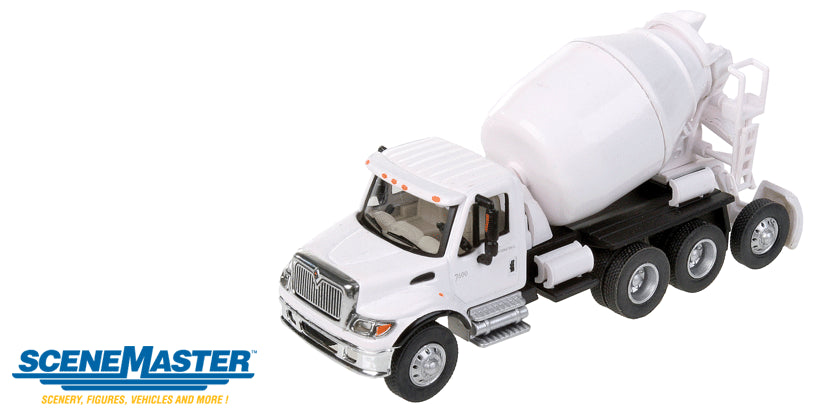 Walthers 949-11678 HO Scale International 7600 3-Axle Cement Mixer - Assembled White