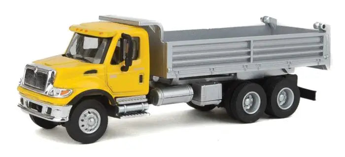 Walthers 949-11663 HO Scale International(R) 7600 3-Axle Heavy-Duty Dump Truck - Assembled - Yellow Cab, Silver Dump Body
