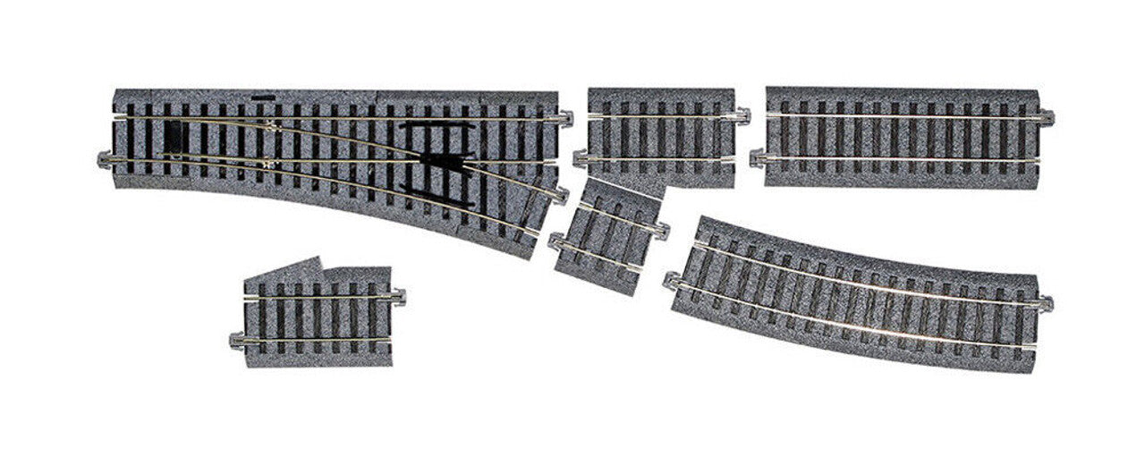 KATO 2-853 HO Scale Unitrack Right-hand Turnout with 555mm (21 5/8") Radius Curve