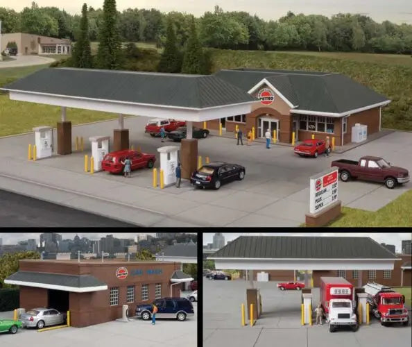 Walthers Cornerstone 933-3538 HO Scale Modern Travel Center, Gas Station KIT