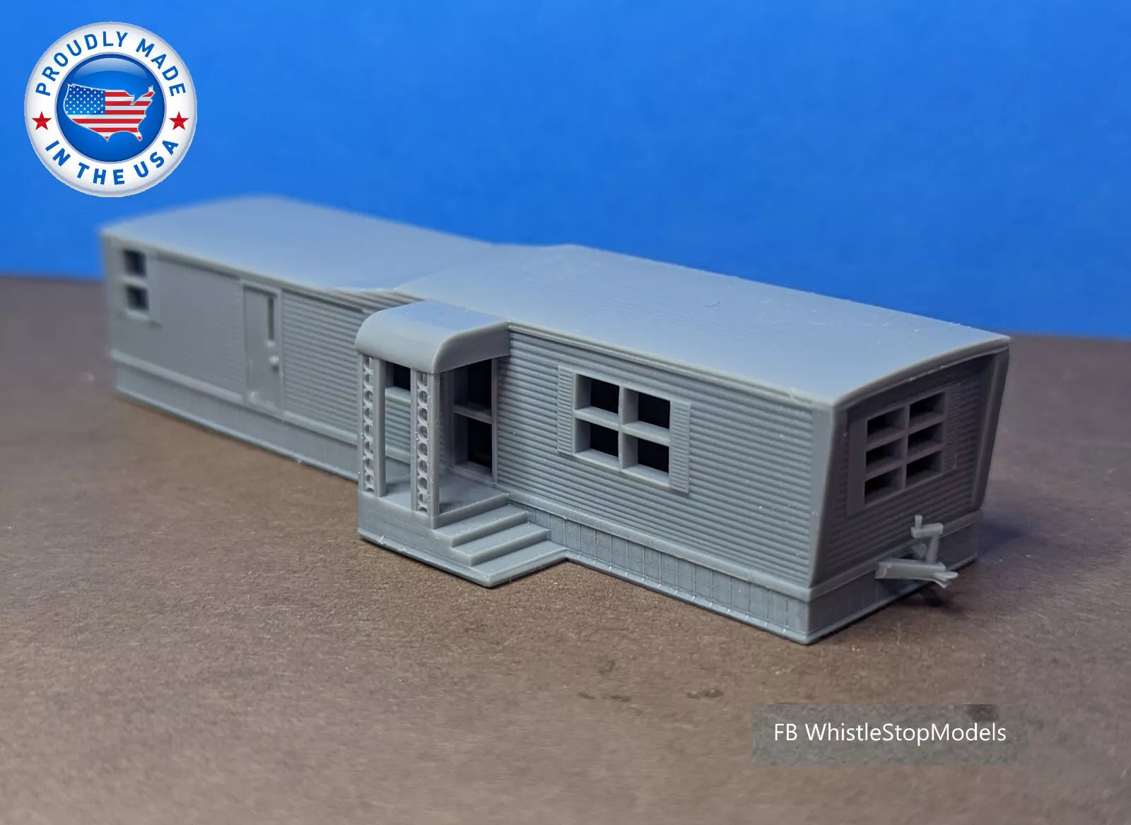 Whistle Stop Models N6004 N Scale Trailer Home Design 4, Resin 3D Printed, Highly Detailed