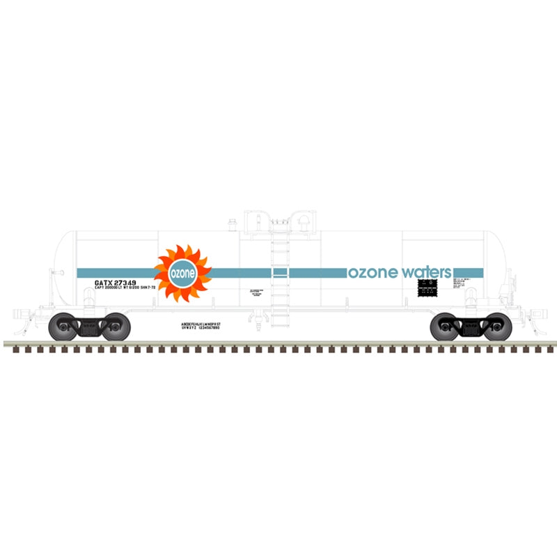 Atlas Master 50006306 N Scale 20,700 Gallon Non-Insulated Tank Car Ozone Waters GATX #27349