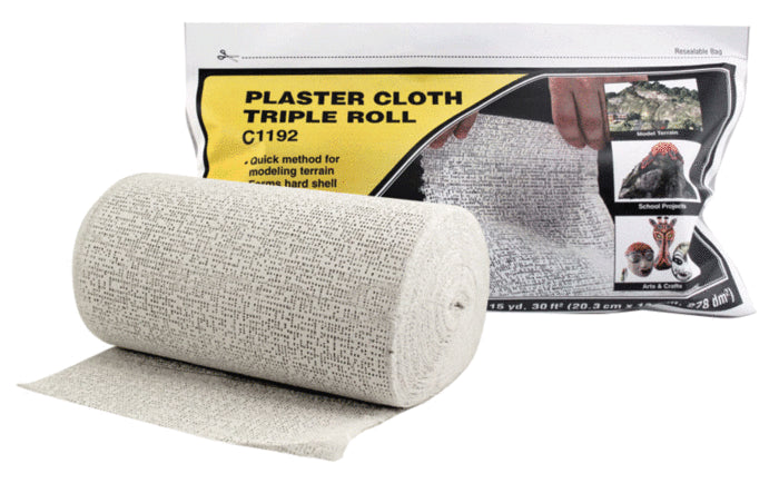 Woodland Scenics C1192 MULTI Scale Plaster Cloth Triple Roll - 1 roll/pkg - 8 in x 15 yd, 30 ft2