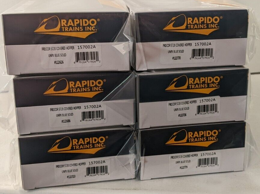 Rapido 157002 HO Scale, 5820 Covered Hopper, Procor , 6 Pack