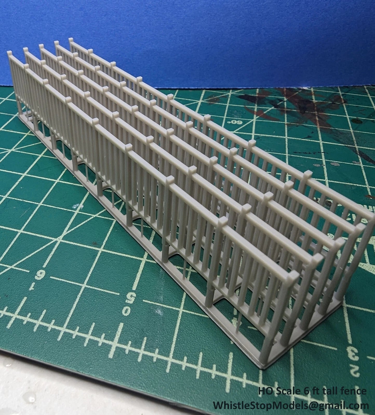Whistle Stop Models HO2003 HO Scale 6' Tall Wrought Iron Fence, 3D Printed, Highly Detailed
