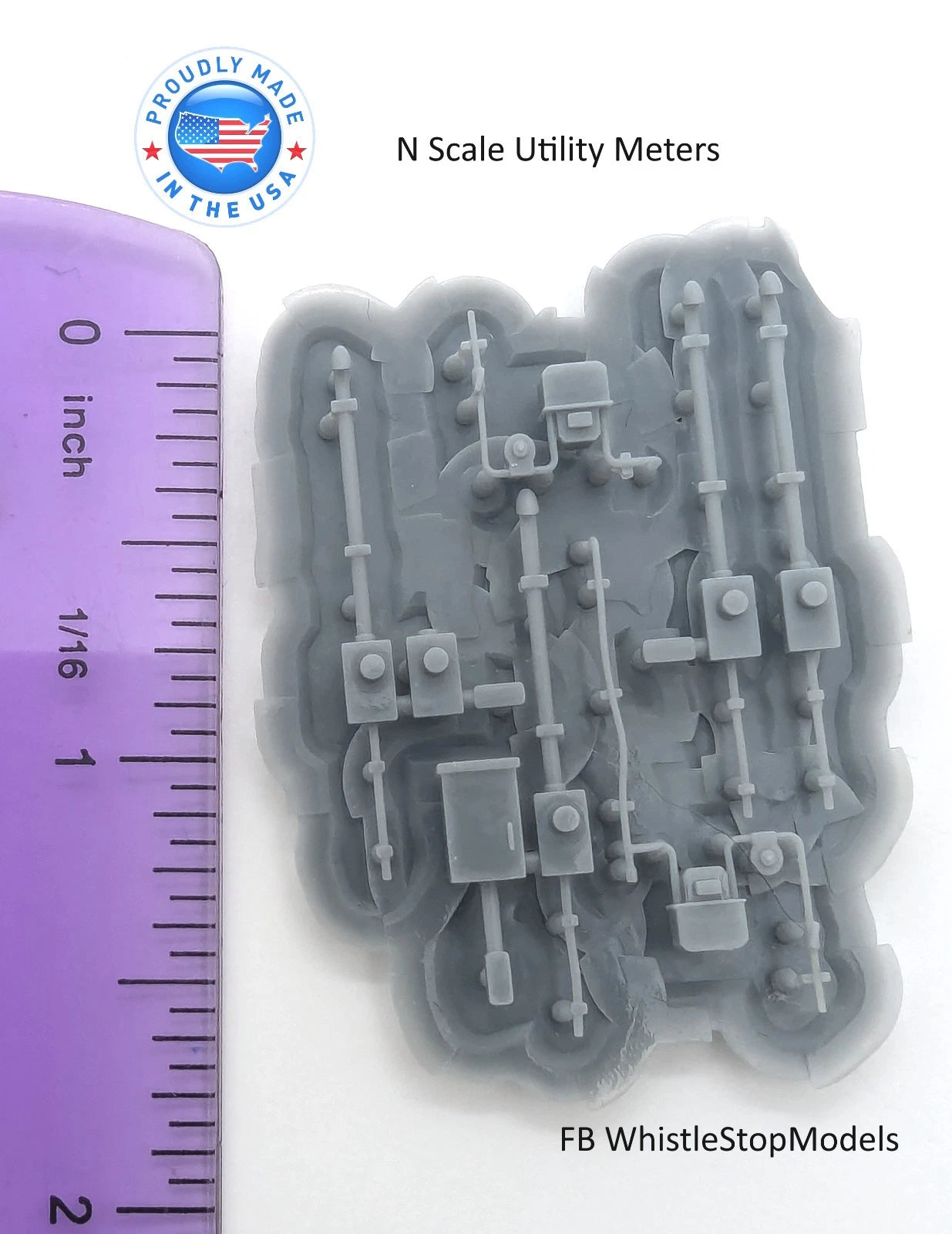 Whistle Stop Models N1000 N Scale Utility Meter, Resin 3D Printed, Highly Detailed Sample
