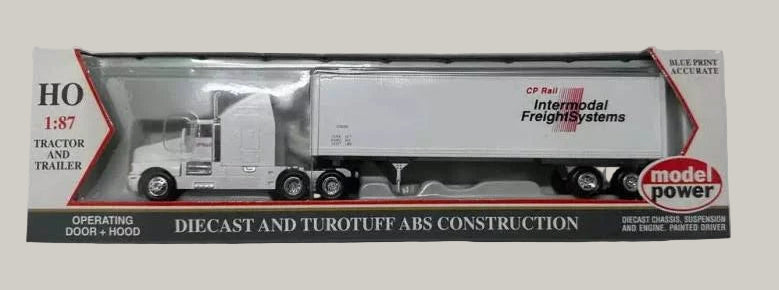 Model Power 17006 HO Scale Long-Haul Tractor w/ STD Box Trailer Canadian Pacific