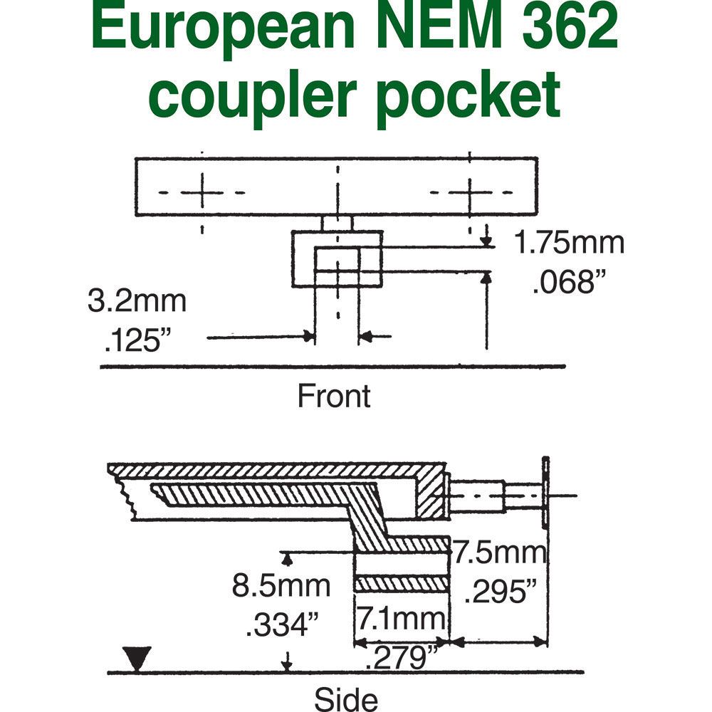 Kadee #19 HO Scale, NEM 362 European-Style Couplers, Long